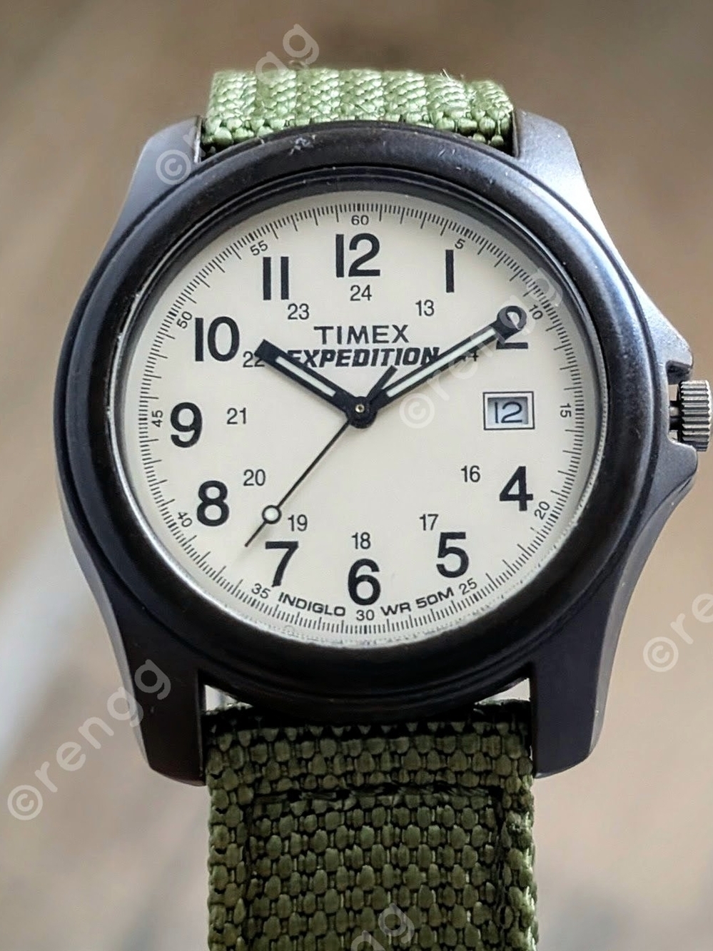 Timex Expedition Indiglo Watch - Glowing Teal Dial